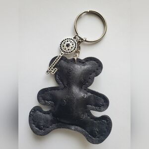 Faux Leather Bear Keychain